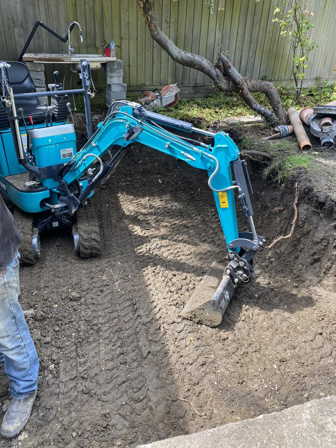 Digger Hire with Operator project in Somerset by JB Outdoor Services